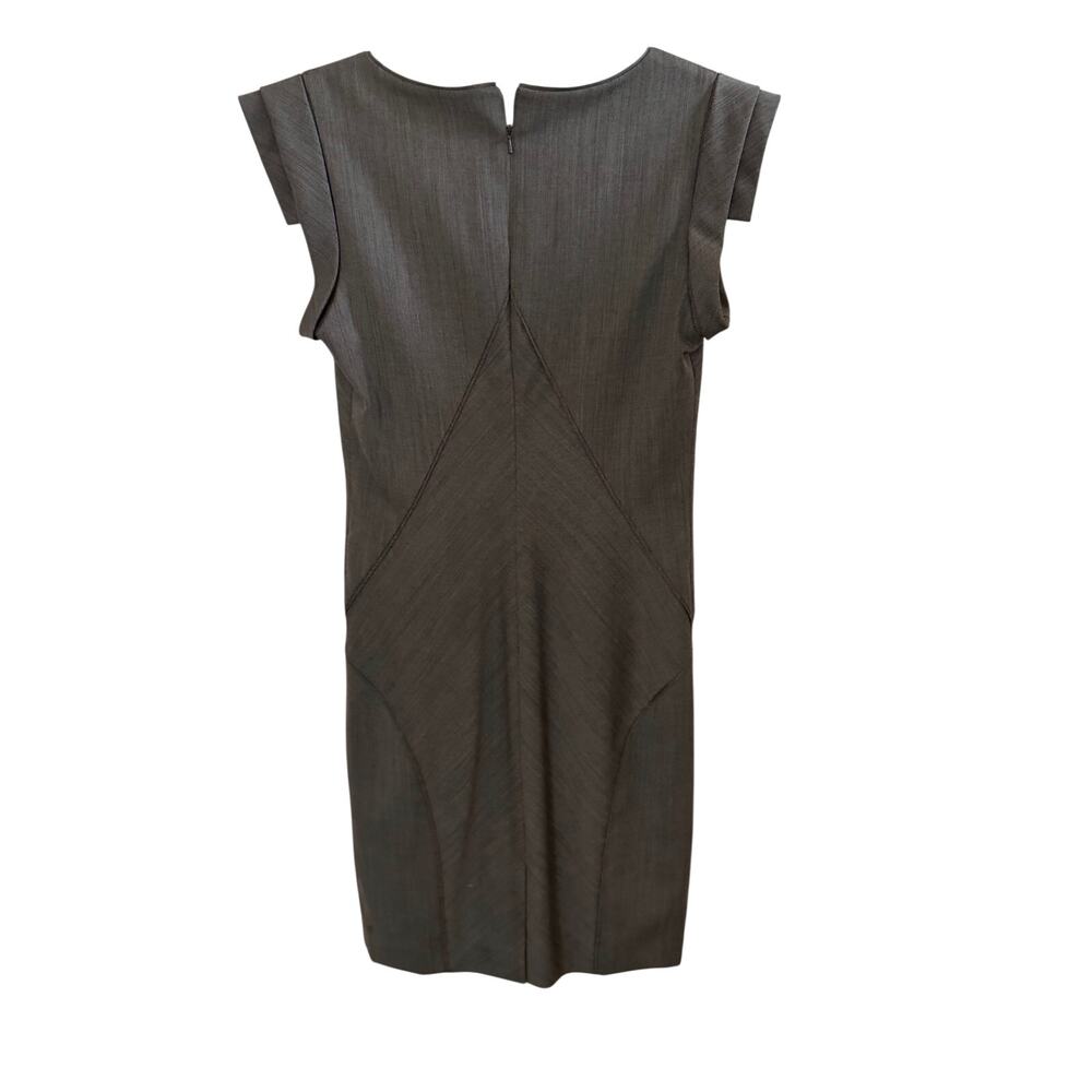 Ted Baker Structured Cap Sleeve V-Neck Dress or Wool Blend Sheath Dress sz 2 - Picture 5 of 10